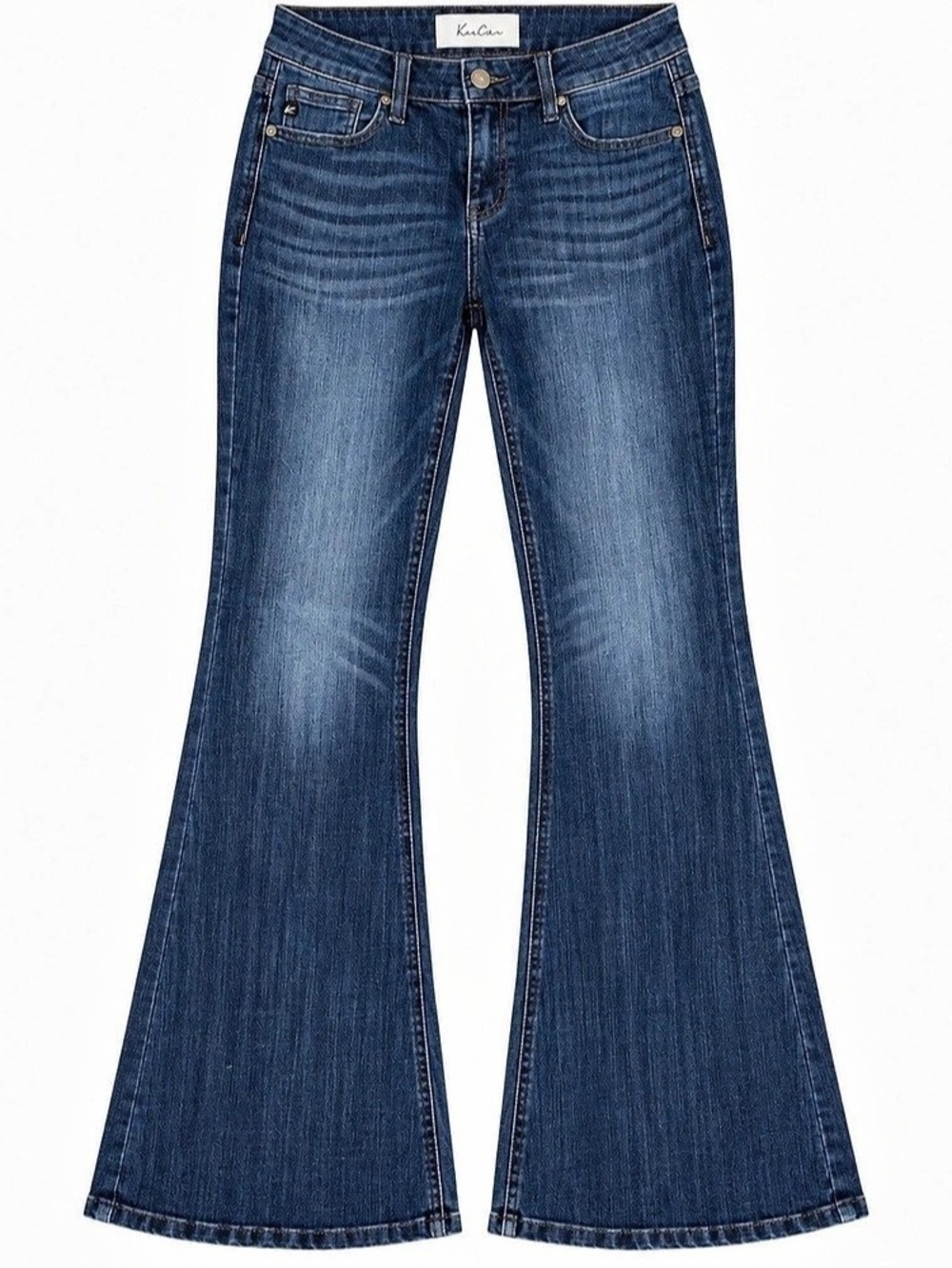 Kancan High Rise Flare Jeans in Blue Waist 26